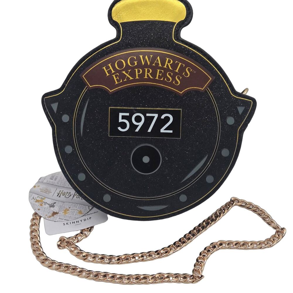 Harry Potter Hogwarts Express Mini CrossbodyBlack Gold Skinny Dip NEW SPARKLE
